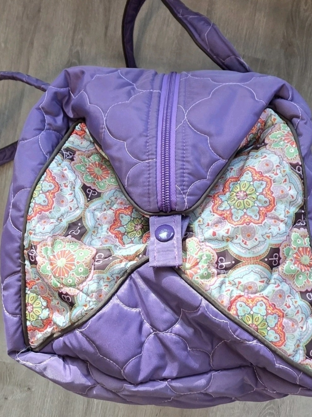 Cinda B Purple Quilted Padded Duffel Bag - Picture 5 of 6